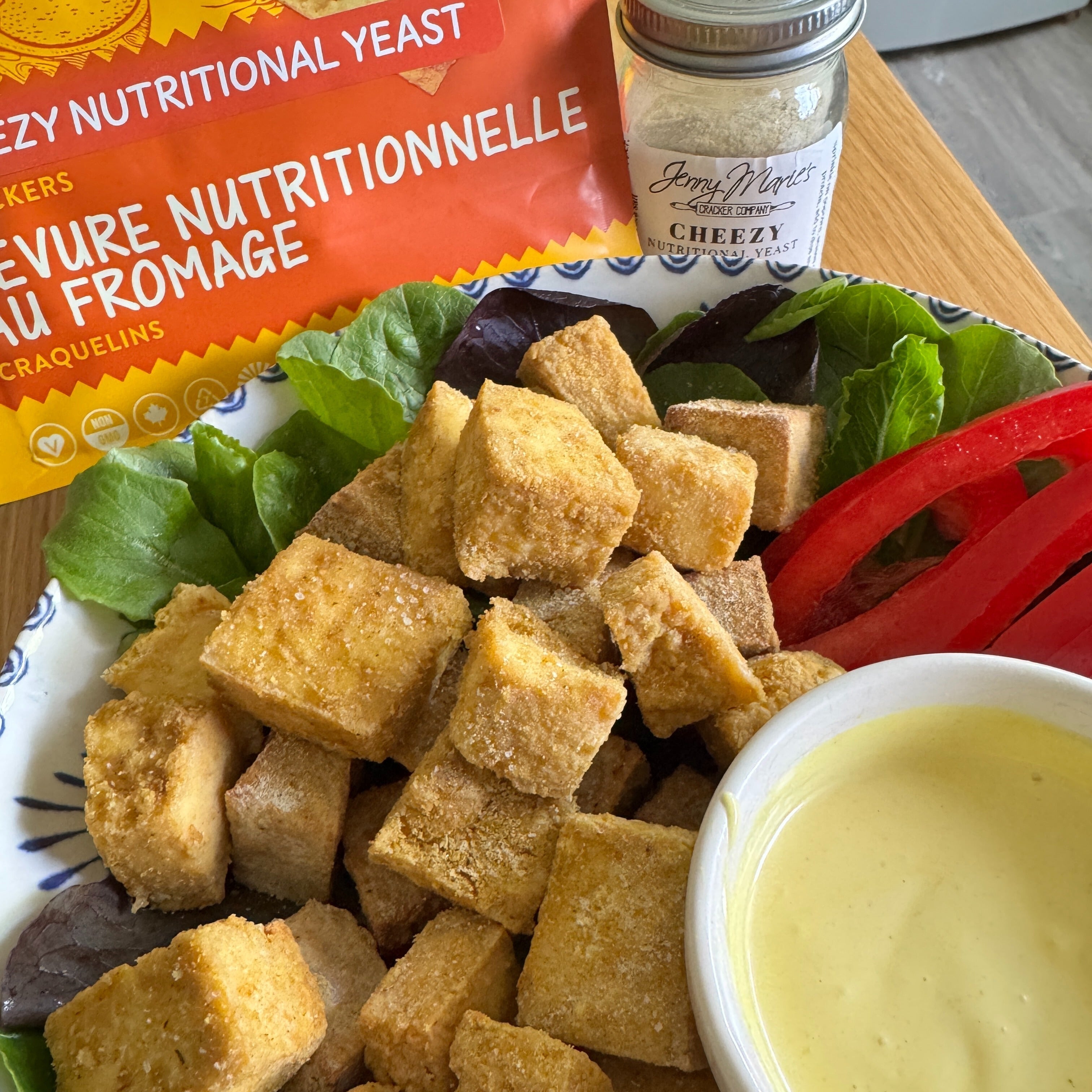 Crispy Cheezy Air-fried Tofu Featuring our Own Spice Mix