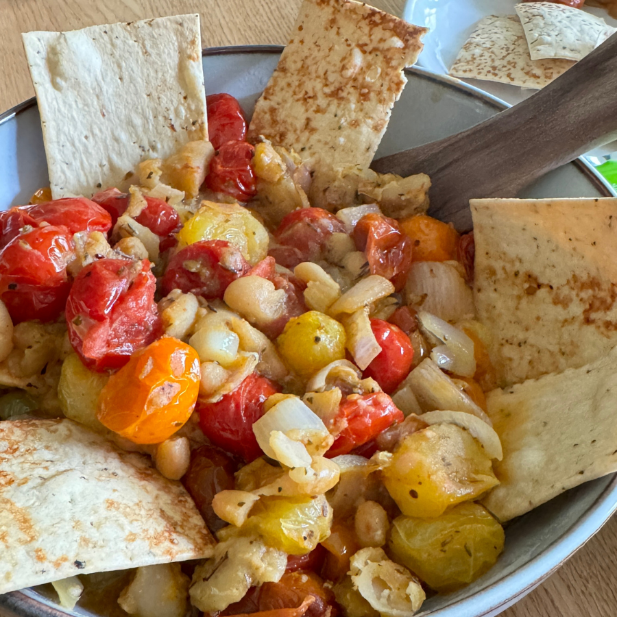 Roasted Tomatoes + White Beans