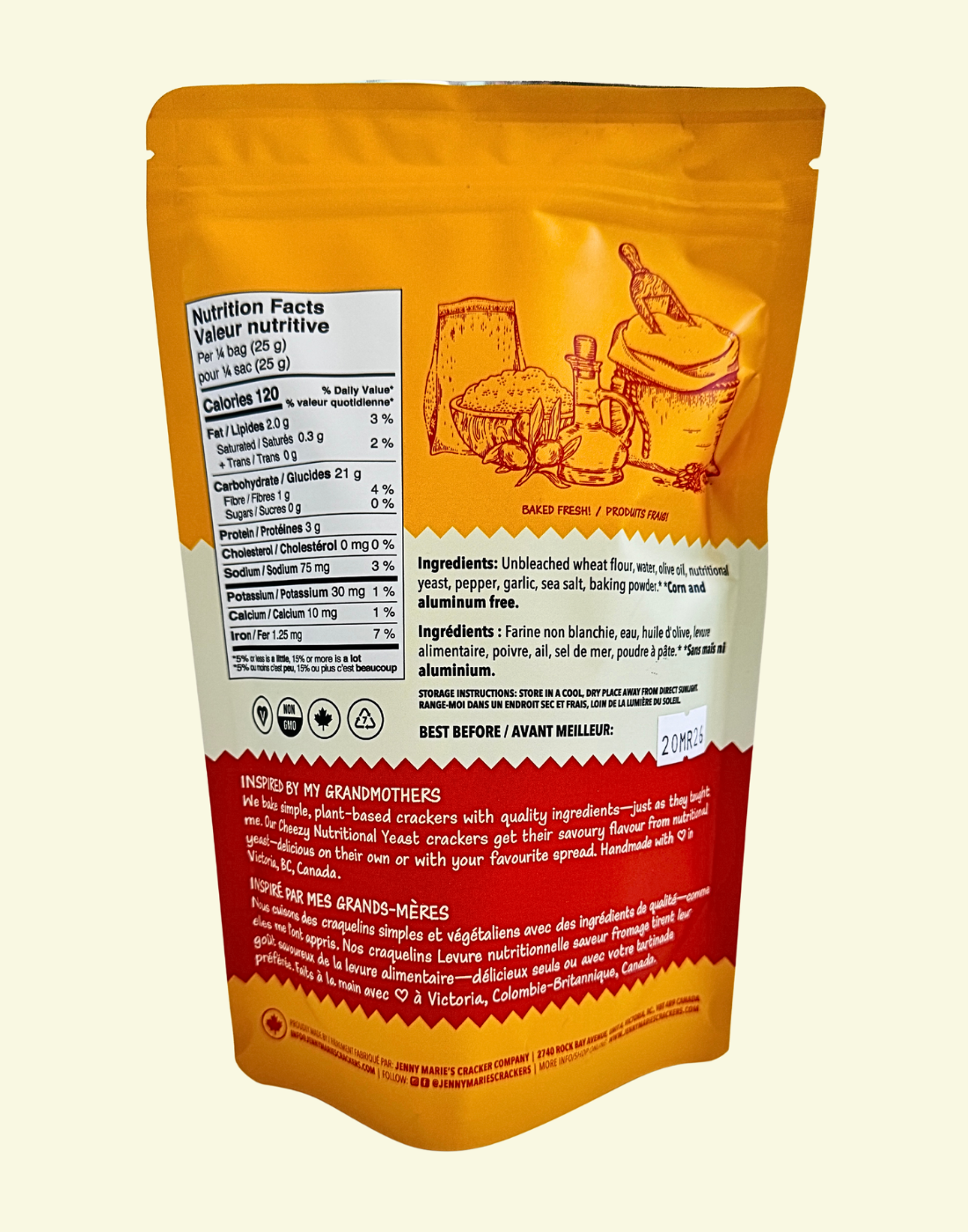 Cheesy Nutritional Yeast Crackers - 6 bags