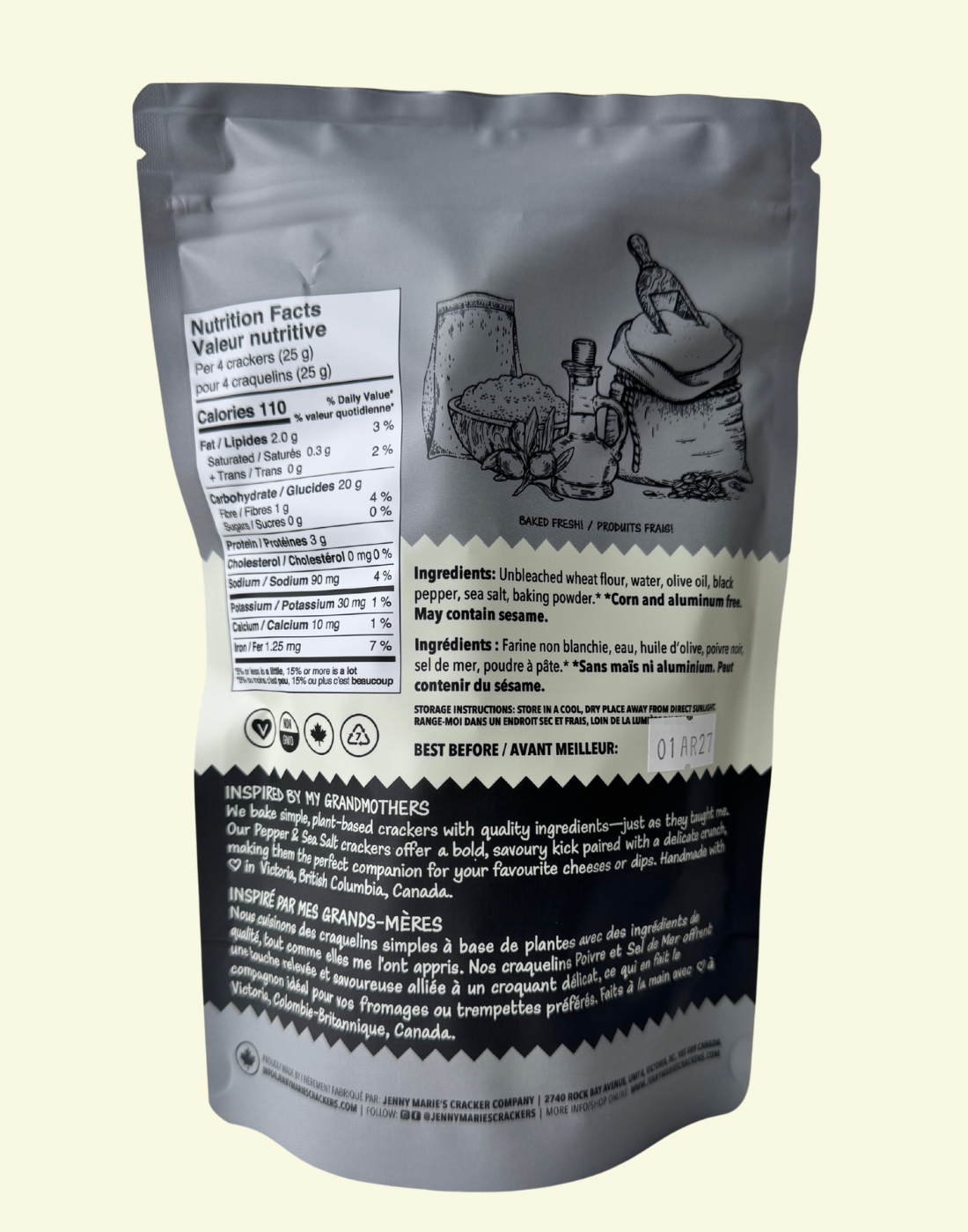 Pepper & Sea Salt Crackers - 6 bags